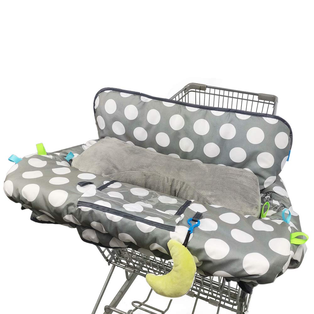 Shopping Cart Cover For Baby With Pillow, Soft Velvet Bolster Positioner, 6.5' Cellphone Holder, High Chair Cover For Boy Girl,