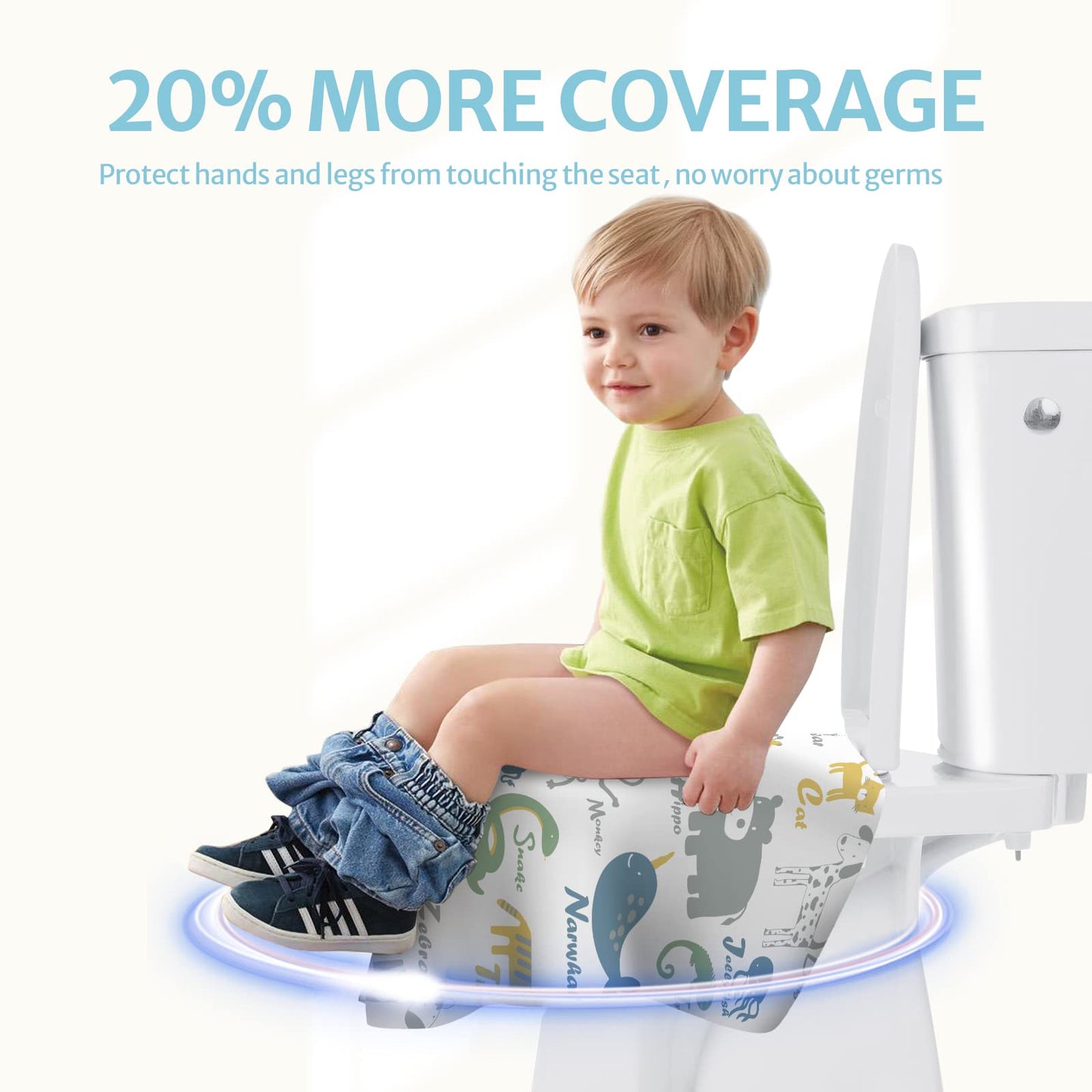 Blissful Diary Toilet Seat Covers Disposable, 20 Pcs Extra Large Waterproof Toilet Seat Cover For Toddler Potty Training, Kids T