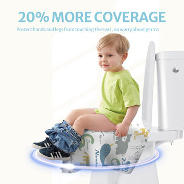 Blissful Diary Toilet Seat Covers Disposable, 20 Pcs Extra Large Waterproof Toilet Seat Cover For Toddler Potty Training, Kids T