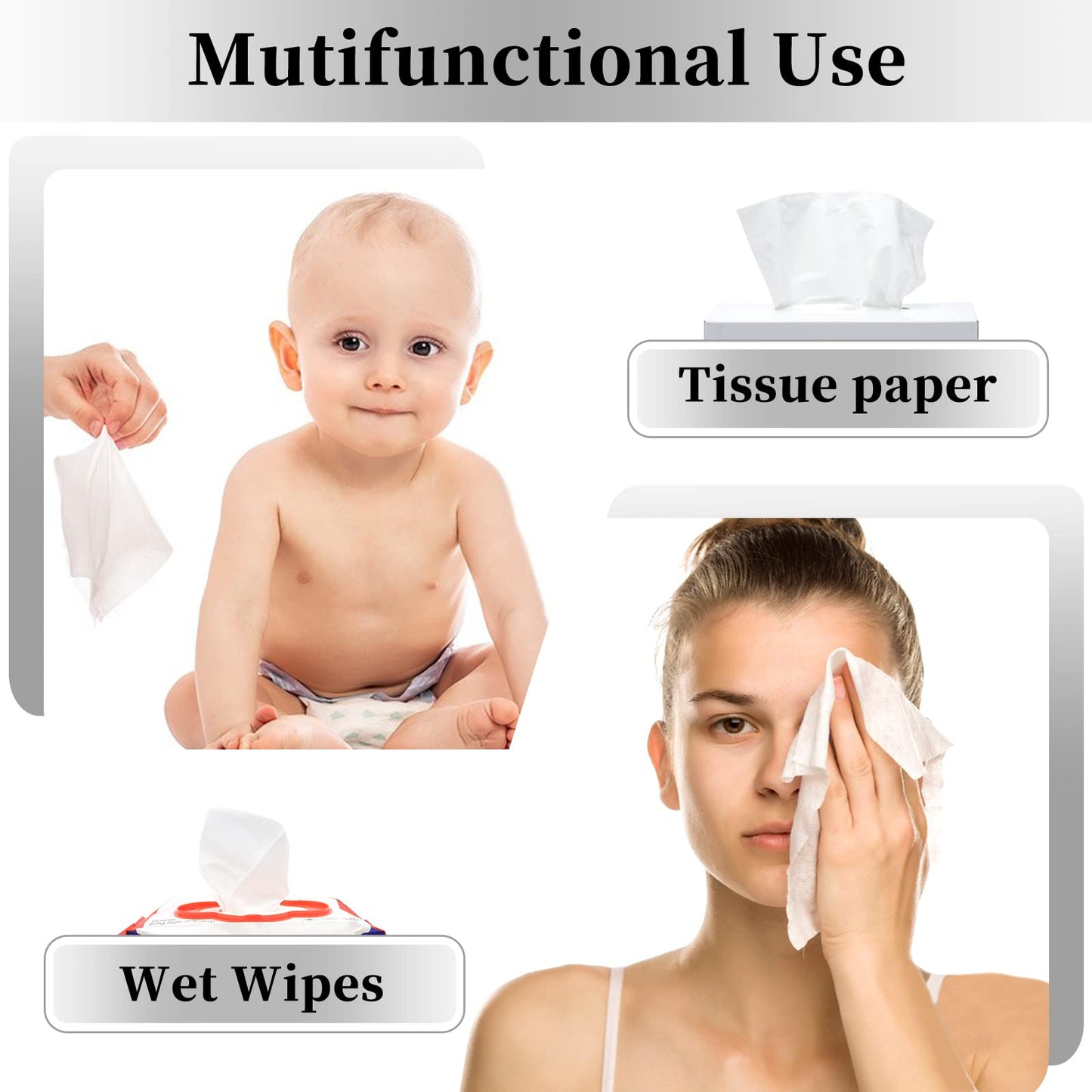 2Pcs Baby Wipes Dispenser, Diaper Wipe Holder With Lid, Refillable Wipes Case Container With Sealing Design, Flushable Wipes Pou