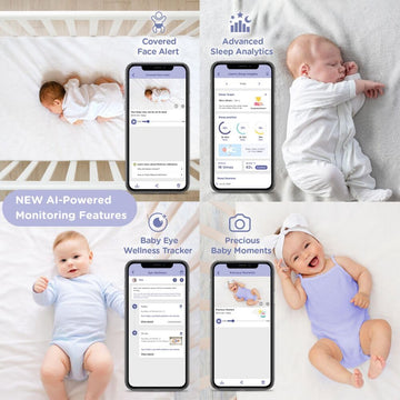 Hubble Connected Skyvision Ai-Enhanced Smart Camera Baby Monitor With Secure Connection, Crib Mount, Remote Pan Tilt Zoom, 2-Way