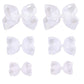 White Bows For Girls,6Pcs Hand-Made Grosgrain Ribbon Hair Bows Alligator Clips Hair Accessories For Little Teen Toddler Girls Ki