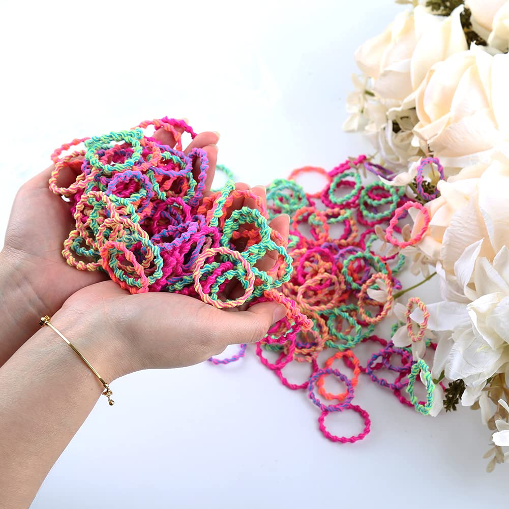 Elihair Kids Baby Hair Ties For Girls Ponytail Holder Hair Elastics Bands 3Cm For Child Toddler Curly Hair(100Pcs Kids Coco)