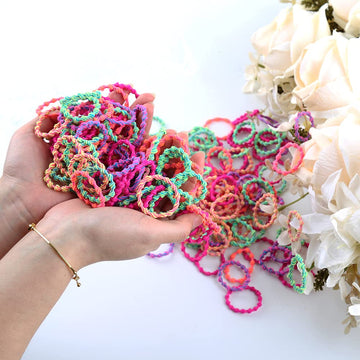 Elihair Kids Baby Hair Ties For Girls Ponytail Holder Hair Elastics Bands 3Cm For Child Toddler Curly Hair(100Pcs Kids Coco)