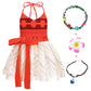 Jurebecia Princess Costume For Baby Girls First Birthday Party Toddler Kids Backless Dress Cosplay With Flower Clip Necklace Hea