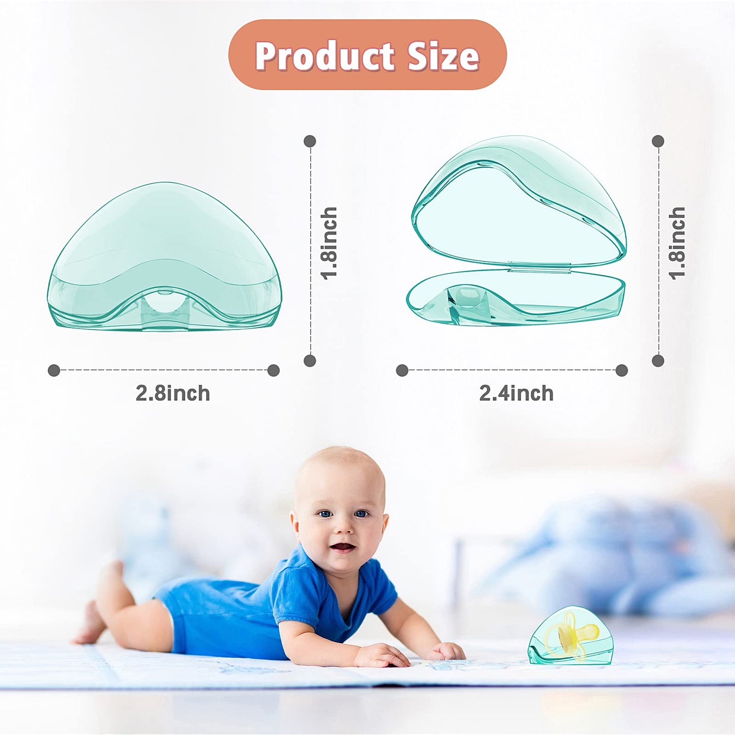 Smlpuame Pacifier Case,6 Pack Bpa Free Pacifier Holder Case,Transparent Container Box For Baby Binky(Not Included),Essential Pac