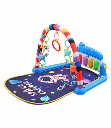 Play Nation Baby Kick&Play Piano Play Gym With 5 Hanging Rattles&Lights Music Infant Crawling Baby Play Mat Carpet,Activity Pla