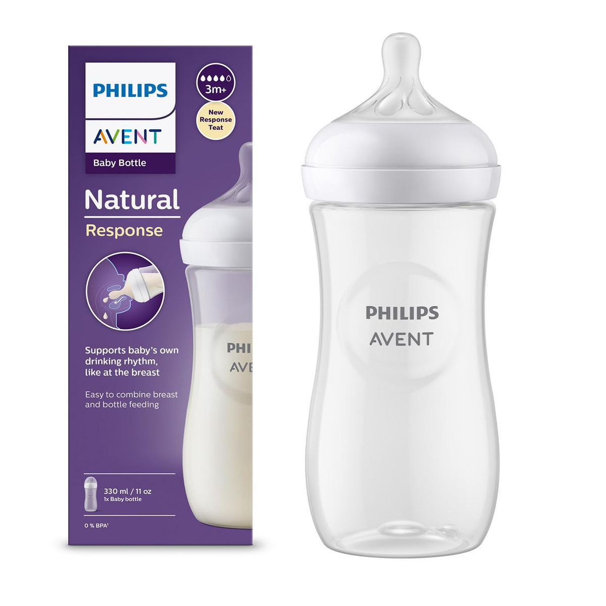 Philips Avent Natural 2.0 Bottle 330Ml Single Scf036/10