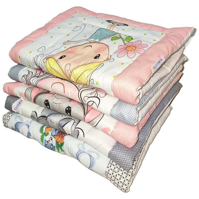 Sunhet Newborn Baby Pom Pom Cotton Baby Bed, Kids Soft Cushioned gaddi, Godari, Crib Sheet, Changing Mat Godadi, Cradle Bed, Qui
