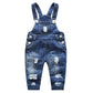 Kidscool Space Baby Little Child Cute Ripped Adjustable Straps Jean Overalls,Blue,6-12 Months