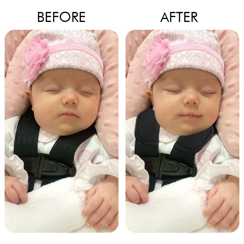 Accmor Car Seat Straps Shoulder Pads For Baby Kids, Soft Car Seat Strap Covers, Seat Belt Covers For Car Seats, Pushchair, Strol