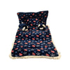 Pinks & Blues Full Sleeping 5 Piece Baby Bedding Set With 2 Puppy Shape Side Pillows (042Months) (Printed Navy Blue)