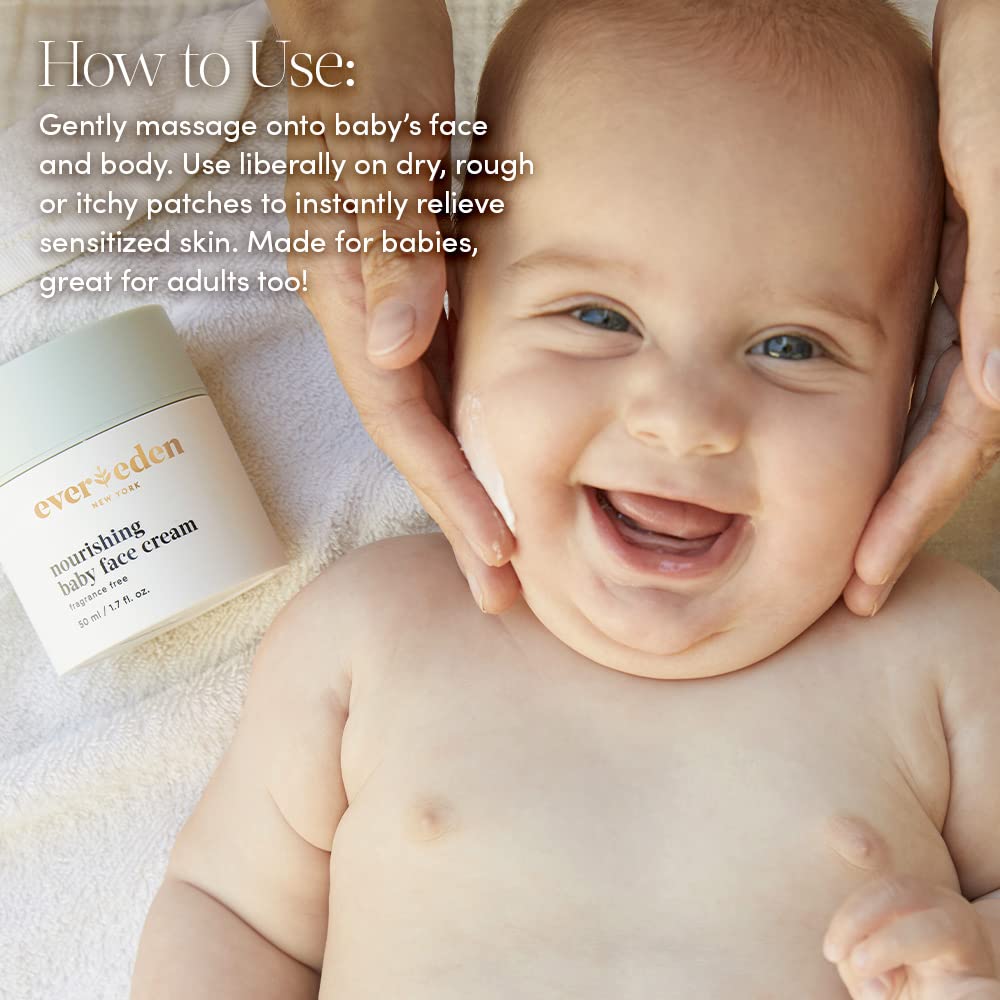 Evereden Nourishing Baby Face Cream 1.7 Oz. | Non-Toxic And Fragrance-Free Baby Face Lotion | Rich, Non-Greasy Baby Moisturizing