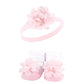 Hudson Baby Infant Girl Headband And Socks Giftset, Pink Charcoal, One Size