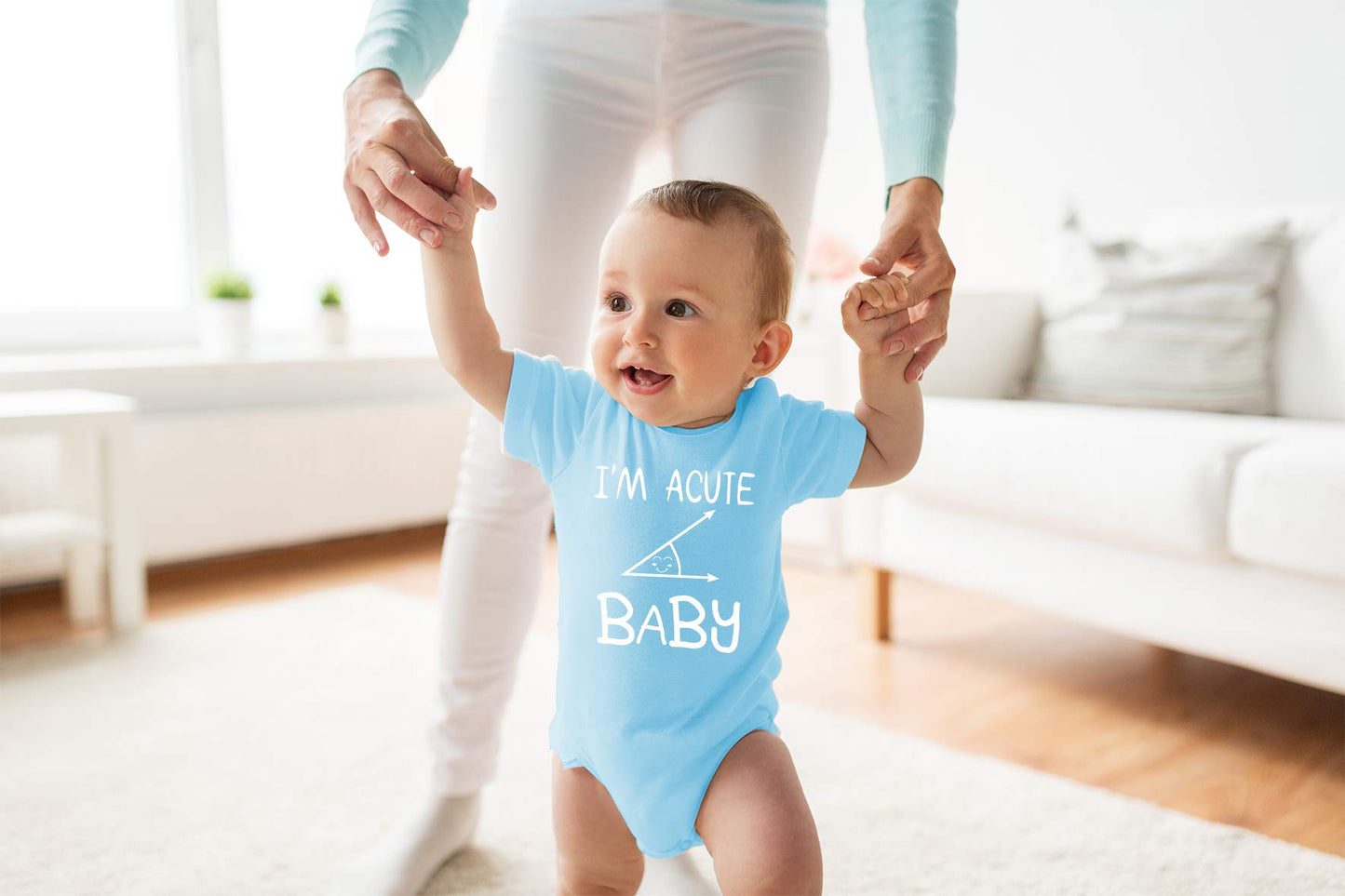 Acute Baby Romper - Funny Baby Essentials Bodysuit - Newborn Boy Clothes Cute Baby Girl Romper (12 Months, Light Blue)