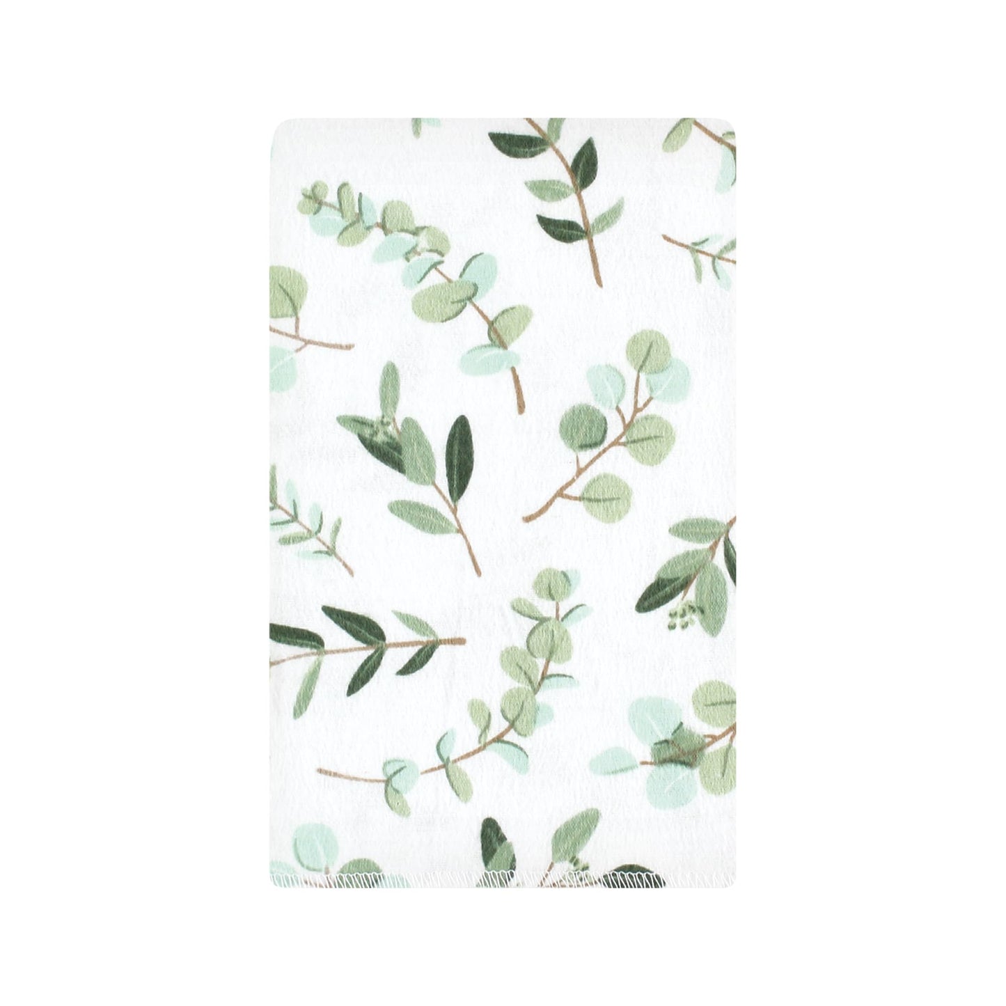 Hudson Baby Unisex Baby Cotton Flannel Burp Cloths, Eucalyptus 10-Pack, One Size