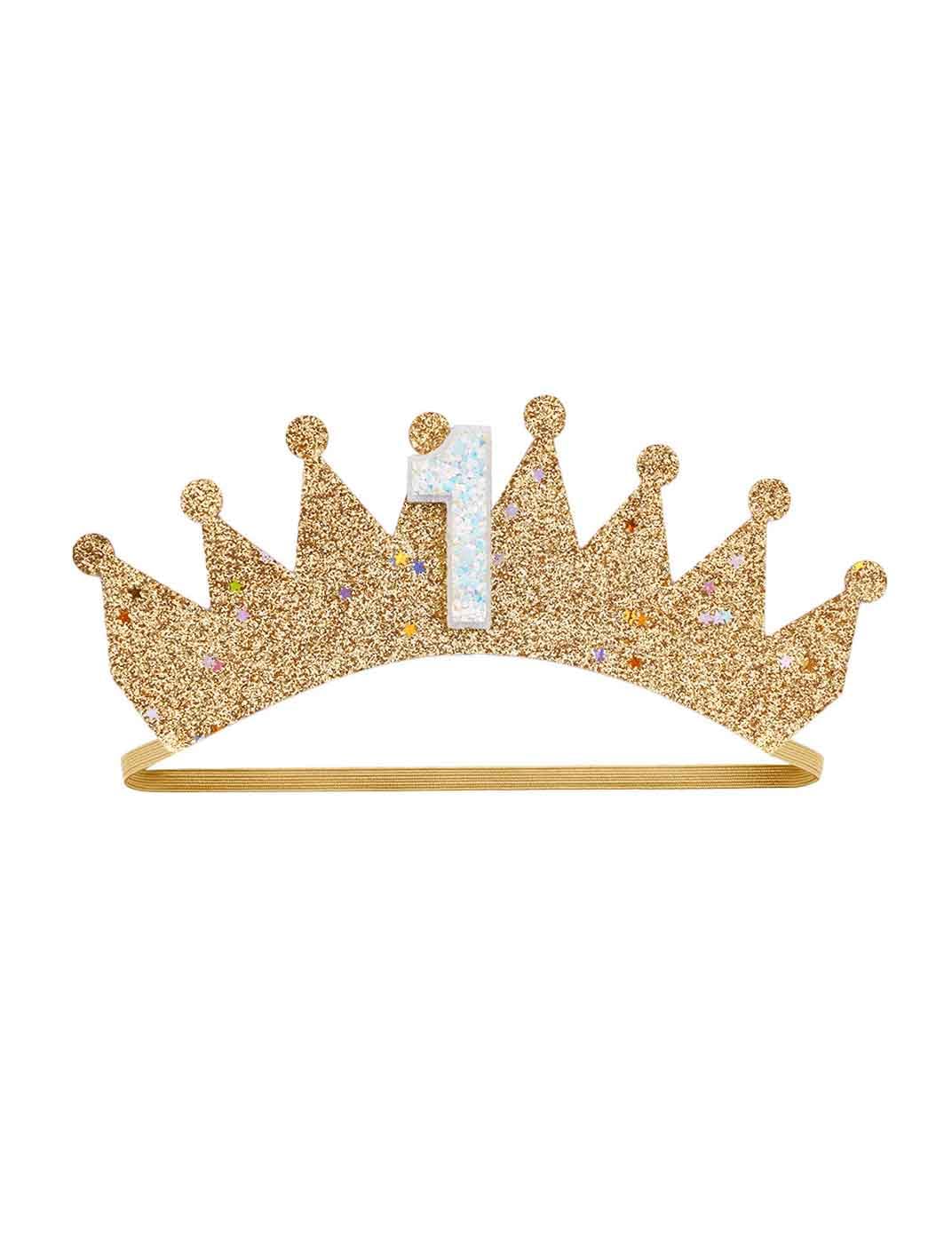 Baby Birthday Hair Clips Pin Birthday Girls Hairclips Cake Crown Girls Hairpin JBC34 (Gold Crown-1)