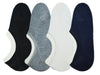 Me Stores MenS Loafer Socks Solid Socks No Show Socks With Silicon Support (Pack Of 4) (Black, White, Grey, Blue)