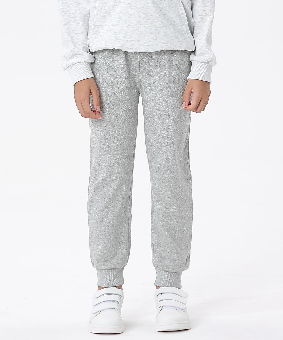 Gfqlong Toddler Baby Boys 2 Pack Cotton Active Jogger Pants,Kids Casual Athletic Sweatpants Solid Pocket Bottoms,Black+Grey 2-3T