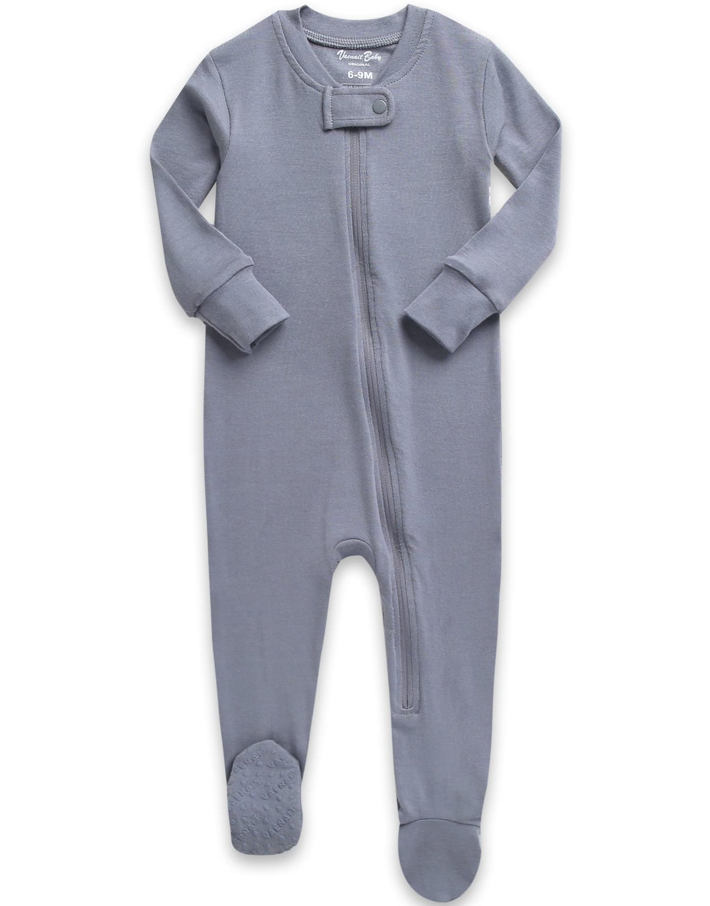 Vaenait Baby Toddler Boys Girls Solid Footie Pajama Cozy Modal Grey 24M