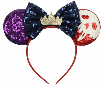 Clgift Minnie Ears, Poisoned Apple, Silver, For Children And Adults, Halloween And Partygoers, Cartoon Fans