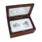 Baby'S Silver First Curl & First Tooth In Rosewood Keepsake Box