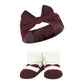 Hudson Baby Baby Girls' Headband And Socks Giftset, Burgundy Gray, One Size