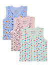 Bodycare Unisex Vest Front Open Half Sleeves Assorted Pack Of 3..