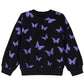 Biniduckling Baby Crew Neck Sweatshirt Girls 18 Months Butterfly Black