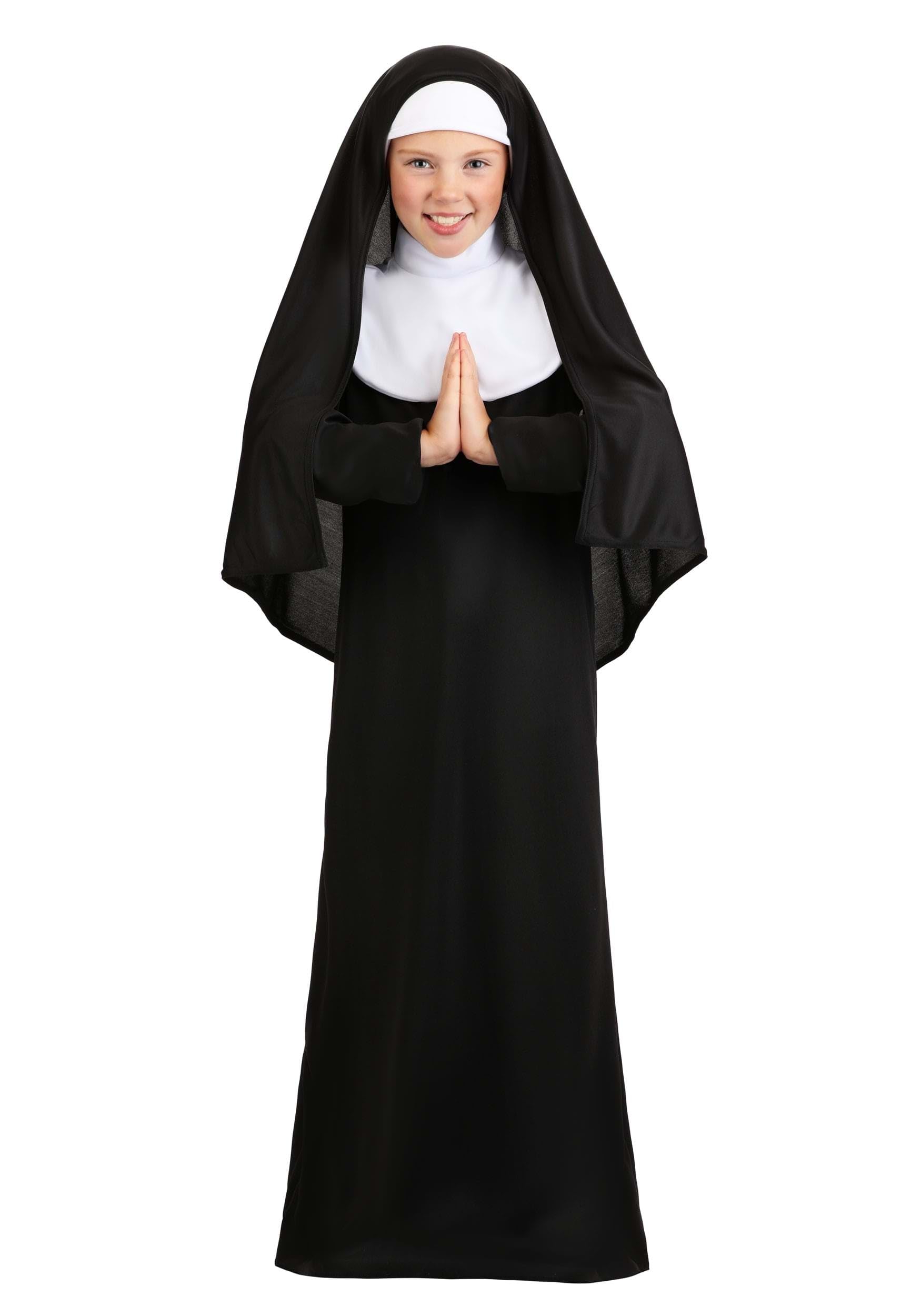 Kids Nun Costume; Catholic Sister Robe For Girls Black