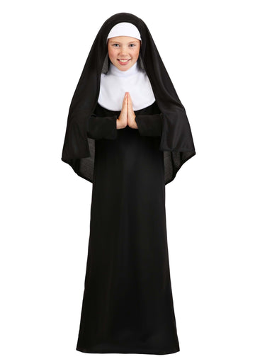 Kids Nun Costume; Catholic Sister Robe For Girls Black