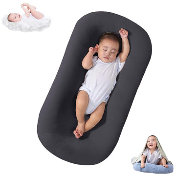 Baby Lounger Bionic Organic Lounger Soft Breathable Baby Lounger for Newborn Infant Babies 0-18 Months (Darkgrey, OneSize)