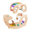 Oook 2 In 1 Rainbow Climbing Toys - Pikler Montessori Climbing Set, Wooden Rocking Horse Toy, Children Indoor Outdoor Play Gym L