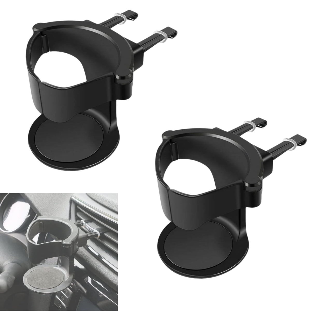DETACHI Cup Holder for Car, Cup Holder Expander for Car Air Vents, Suitable for Cars and Trucks with Horizontal Blade Vents (2PC