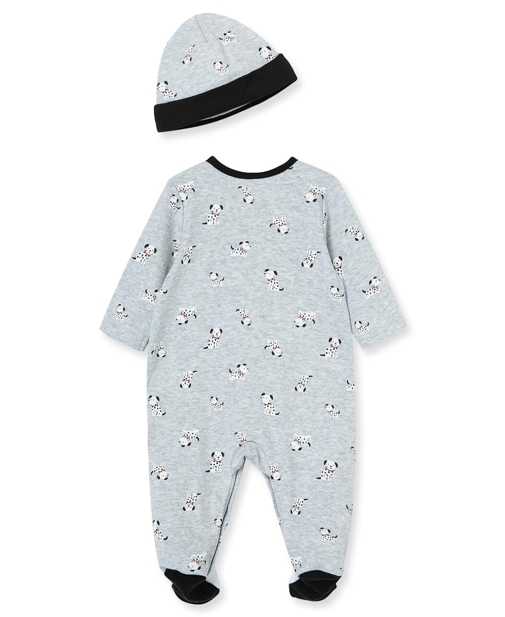 Little Me Baby Boys 2-Piece Boys' And Cap Set Footie, Grey Heather Multi, 6 Months Us