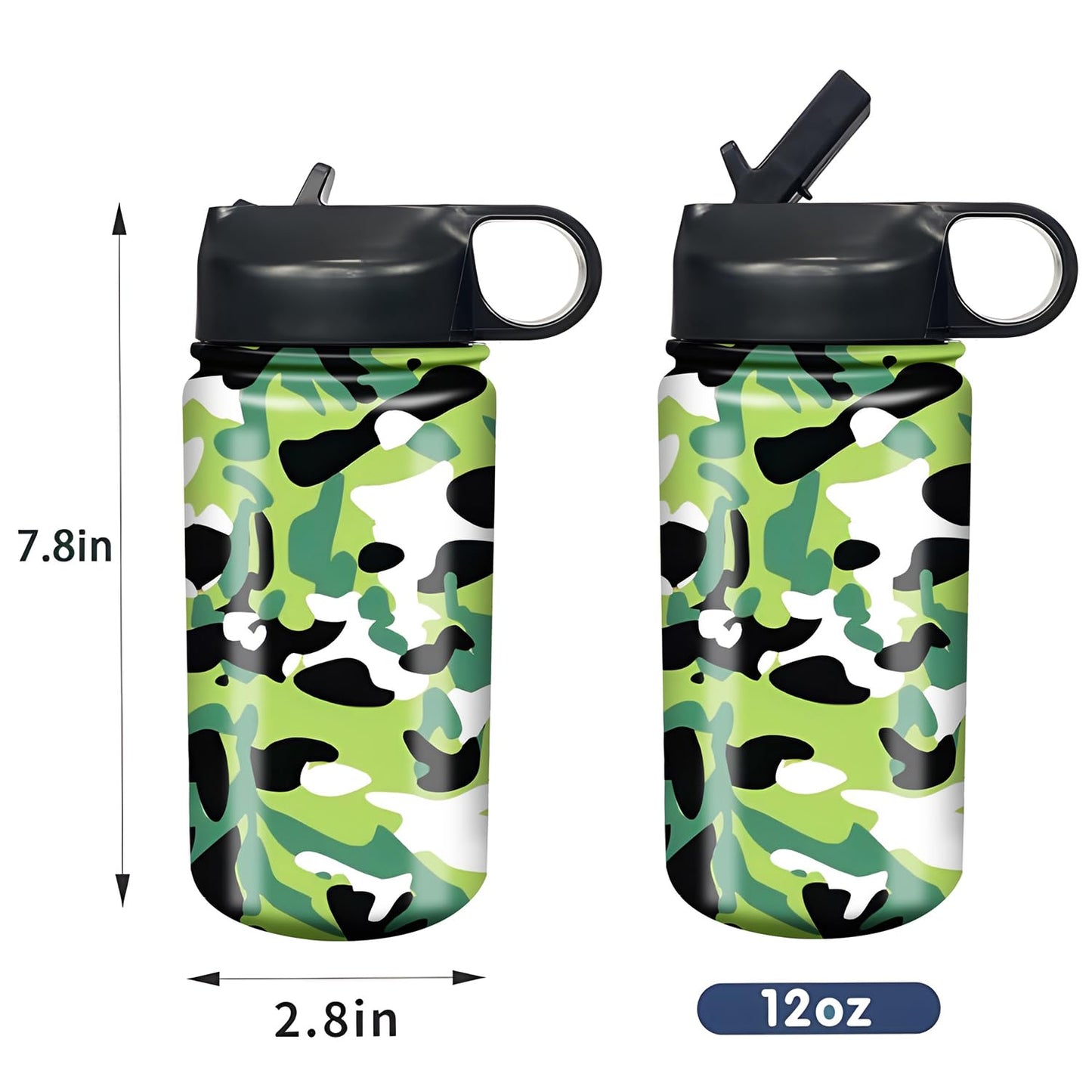Rickyh Style Kids Water Bottle With Straw Lid Insulated Stainless Steel Reusable Tumbler Gifts For School, Toddlers, Girls, Boys