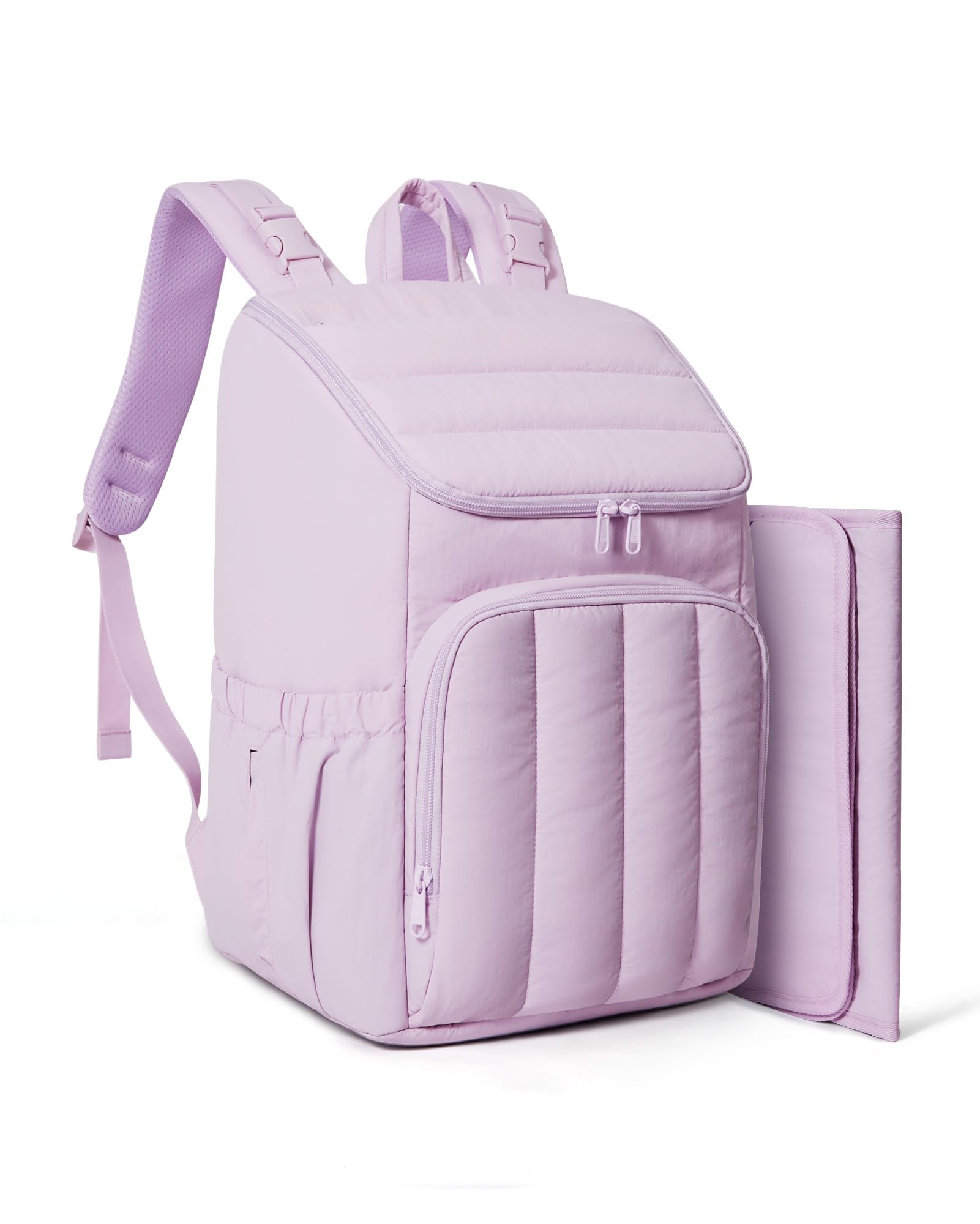 BAGSMART Diaper Bag Backpack, Large Baby Diaper Bag, Quilted Puffy Baby Bag for Mom with Quick-access Insulated Pockets, Lightwe