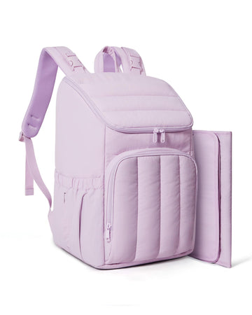 BAGSMART Diaper Bag Backpack, Large Baby Diaper Bag, Quilted Puffy Baby Bag for Mom with Quick-access Insulated Pockets, Lightwe