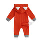 Baby Boys Girls Halloween Thanksgiving Christmas Fox Costume Unisex Toddler Cartoon Animals Romper (Orange-Fox, 3-6 Months)