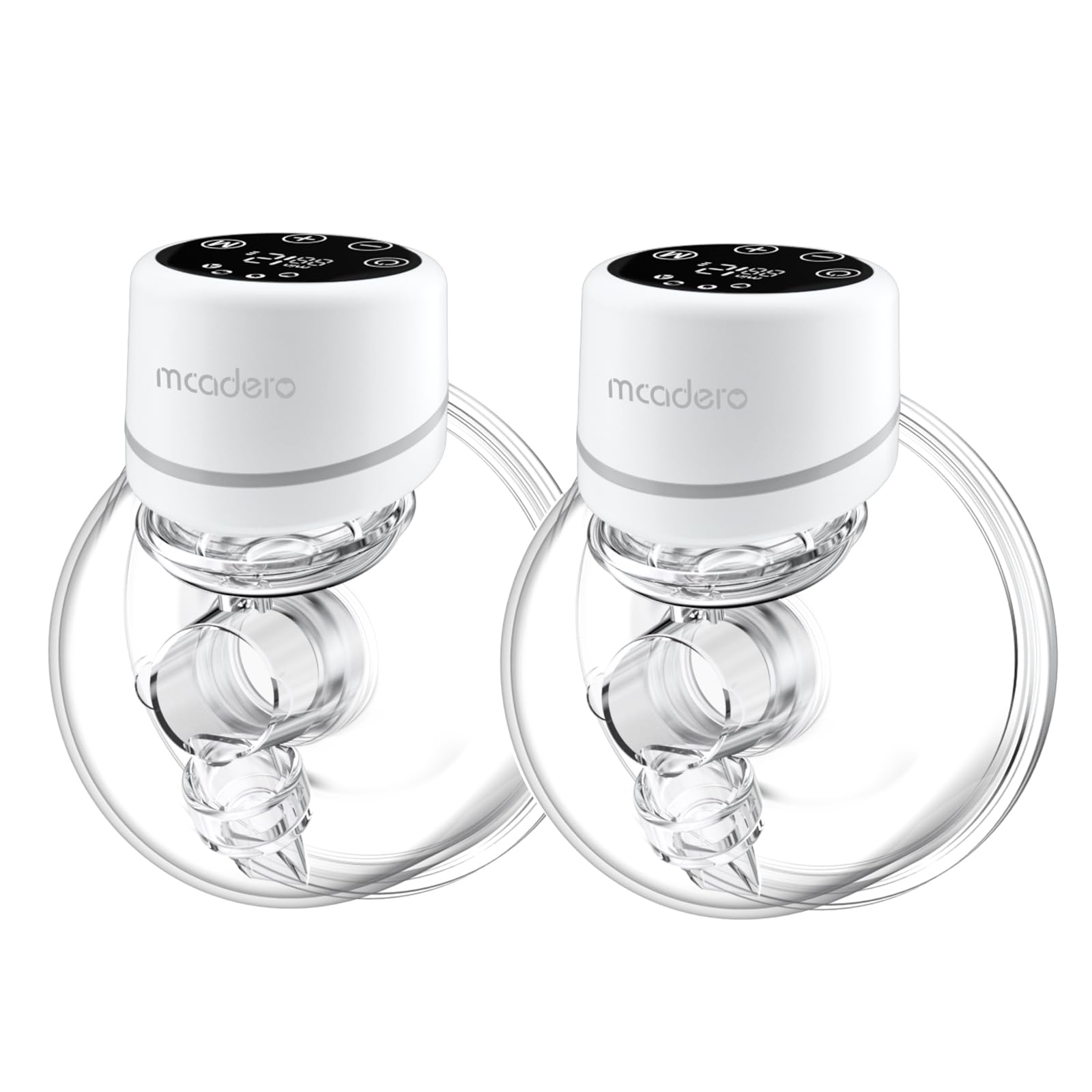 Mcadero M6 Electric Breast Pump,4 Mode & 12 Levels,Led Display, Wearable Hands-Free Breast Pump,Portable Breast Pump (White M6-N