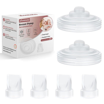 4Pack Silicone Duckbill Valve & 2Pack Silicone Diaphragm Compatible with Momcozy M5 Wearable Breastpump, Electric Breast Pump Re