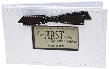 Grandparent Gifts 1St Granddaughter Brag Book White Faux-Suede Hold 32 4X6 Image