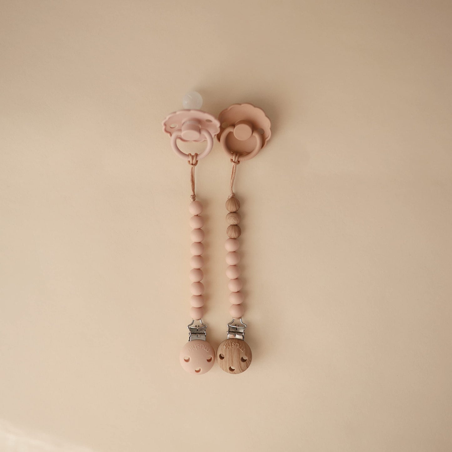mushie 100% Silicone Baby Pacifier Clip BPA Free | Hera (Blush)