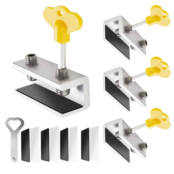 Snowie Soft 4 Sets Sliding Window Locks,Baby Safety Lock,Security Window Lock Aluminum With Key,Window Stoppers For Slide Door,A