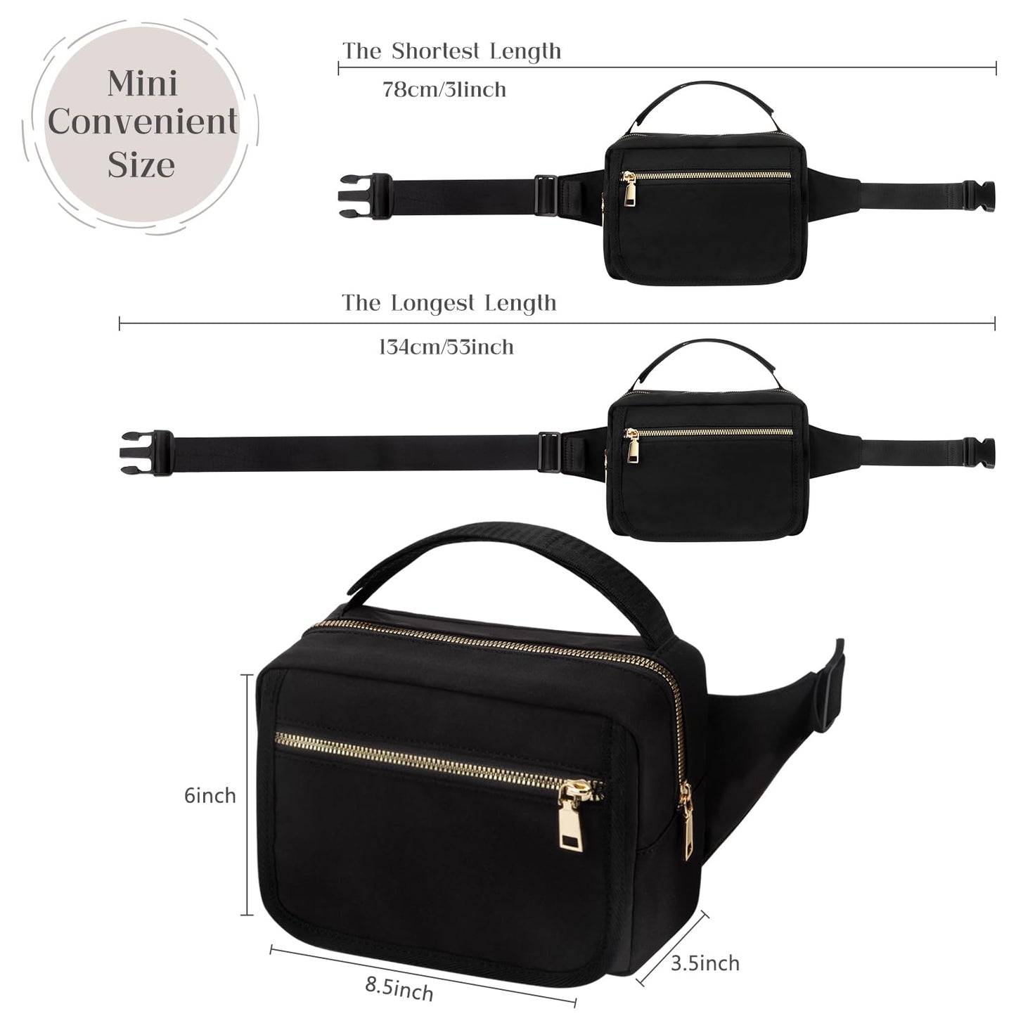 Printe Small Diaper Bag With Portable Changing Pad, Crossbody Diaper Bag Pack With Wipes Pocket, Women Waist Bag For Travel, Str