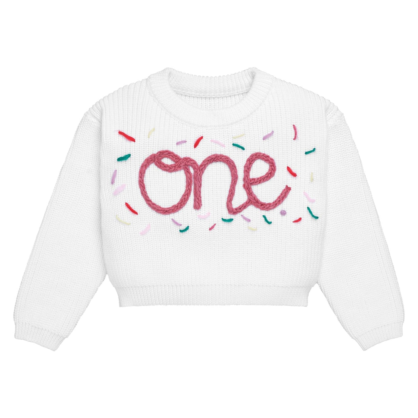 Baby Girls Boys First Birthday Outfit One Embroidery Sweater Knitted Pullover Oversized Sweatshirt Knitwear One Year Old Party C