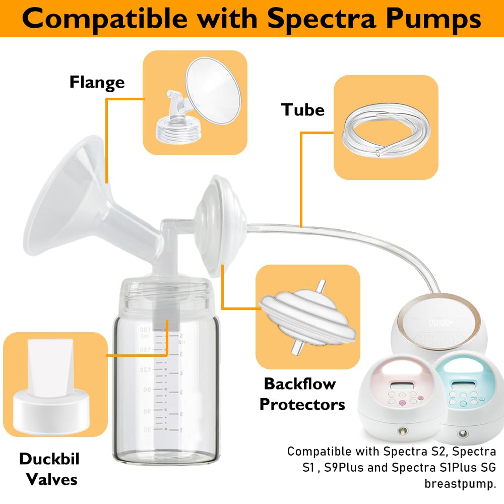 Backflow Protector 2Pcs And Duckbill Valves 8Pcs Replacement Pump Part Compatible With Spectra S1 Spectra S2 Spectra 9 Plus,Repl