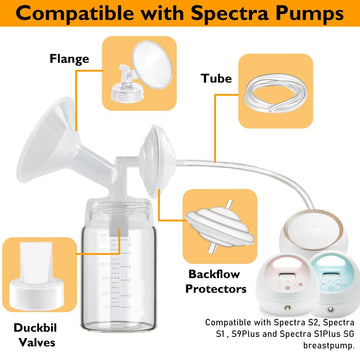 Backflow Protector 2Pcs And Duckbill Valves 8Pcs Replacement Pump Part Compatible With Spectra S1 Spectra S2 Spectra 9 Plus,Repl