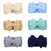 Zurlefy Nylon Blue Baby Headbands Bows, Stretchy Gray Infant Headband Bows For Baby Girls Boys Newborn Head Wraps Toddler Unisex
