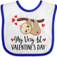 Inktastic My First Valentines Day Baby Sloth Baby Bib White And Royal 39C36